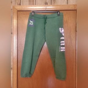 VS Pink- Green capri sweatpants